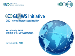GEOGLoWS Initiative GEO - Global Water Sustainability Nancy