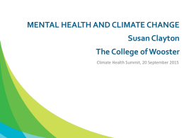 WEBINAR: The Psychological Impacts of Climate Change