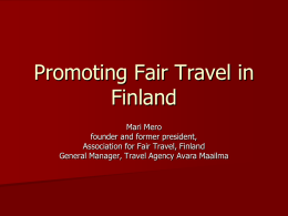 Promoting Fair Travel in Finland - Best practices in Promoting