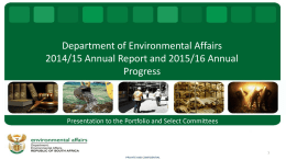 Department of Environmental Affairs 2014/15 Annual Report and