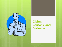 Claims, Reasons, and Evidence