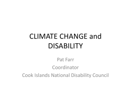 CLIMATE CHANGE and DISABILITY