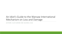 An Idiot`s guide to the Warsaw International Mechanism