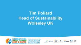 Tim Pollard Head of Sustainability Wolseley UK