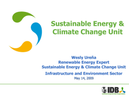 Sustainable Energy and Climate Change Initiative