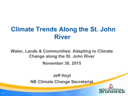 NB Climate Change Secretariat - New Brunswick Environmental
