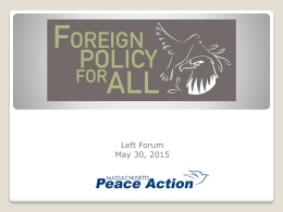 Foreign Policy for All - Massachusetts Peace Action