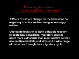 migratory species as indicators Effects of climate change on the