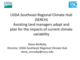 USDA Southeast Regional Climate Hub (SERCH)