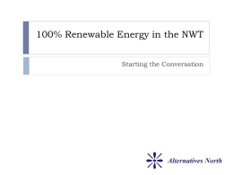 100% Renewable Energy in the NWT