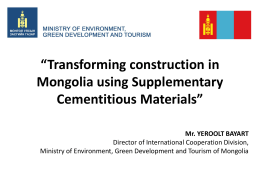 Transforming construction in Mongolia using Supplementary