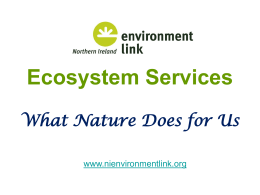 Ecosystem Services Approach - Northern Ireland Environment Link