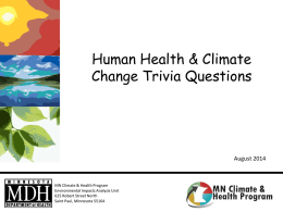 Slide Set of Trivia Questions - Minnesota Department of Health