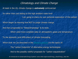 Climatology and Climate Change