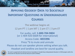 Applying Geodesy Data in Societally Important