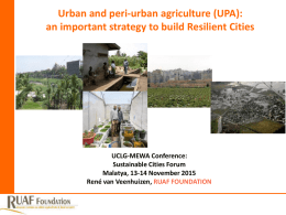 The Role of Urban and Peri-urban Agriculture in - UCLG-MEWA