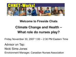 Nov 30 2007 Climate Change and Health - Nicki - CHNET
