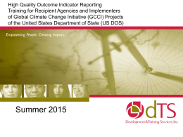 Training Presentation - 2015 DOS GCCI Indicator