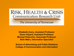 Risk, Health and Crisis Communication Unit