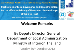 Remarks - Home | Governance of Climate Change Finance for Asia