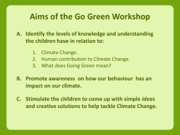 Go Green Workshop - James and Tatiana Tanner