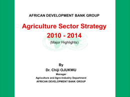 Agriculture - African Development Bank
