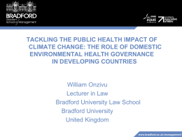 Tackling the Public Health Impact of Climate Change..
