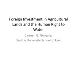 Foreign investment in agricultural lands and the human right to water