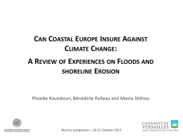 Can Coastal Europe Insure Against Climate Change: A