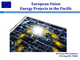 EU – Energy Projects in the Pacific