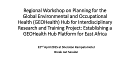 Training - Eastern Africa GEOHealth Hub