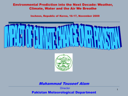Impact of Climate Change on Pakistan PMD