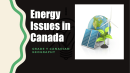 Energy Issues in Canada