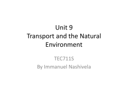 Transport and the Natural Environment