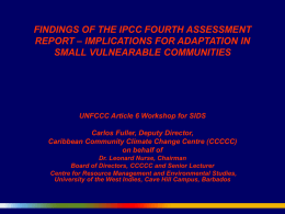 indings of the IPCC Fourth Assessment Report