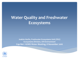 Water Quality and Freshwater Ecosystems - Cap-Net