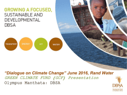 Rand Water Dialogue on Climate Change DBSA Presentation