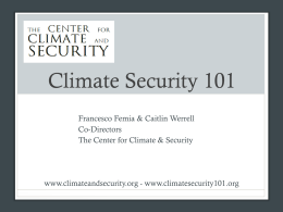 Climate Security 101