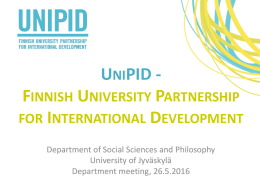 UniPID - Finnish University Partnership for International Development