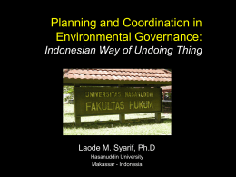 Planning and Coordination in Environmental Governance