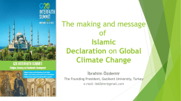 The making and message of Islamic Declaration on Global Climate
