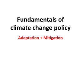 Responses to climate change Adaptation