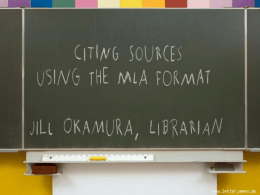 Citing sources using the MLA format