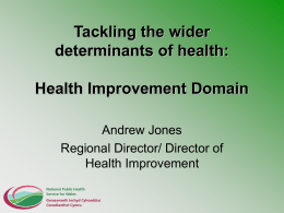 Tackling the wider determinants of health