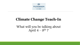 Climate Change Teach-In Pedagogy Workshop