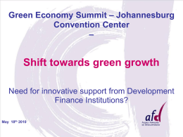 Johannesburg Convention Center – Shift towards green growth