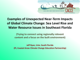 Sea Level Rise and Water Resource Issues in
