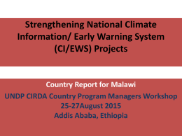 Malawi - UNDP Climate Change Adaptation