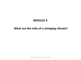 What are the risks of a changing climate?