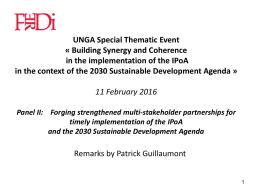 UNGA Special thematic event 3Building Synergy and